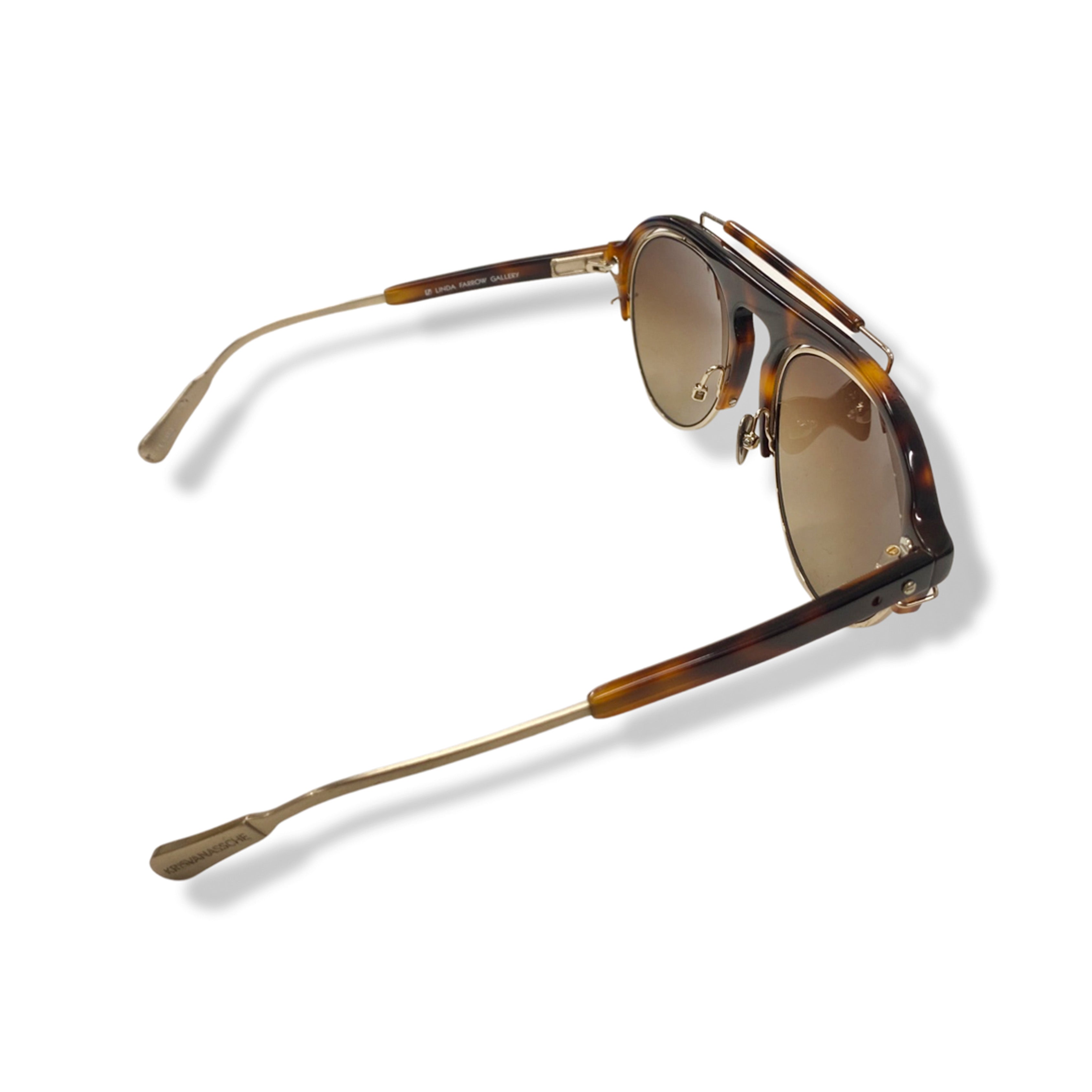 Linda Farrow Shelby Cat Eye Sunglasses In 001 Yellow Gold/ Black7 Grey |  ModeSens